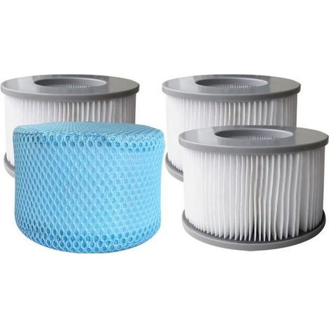 Lot de 4 cartouches filtrantes avec filet pour spa gonflable Mspa-Ywey (1/5)