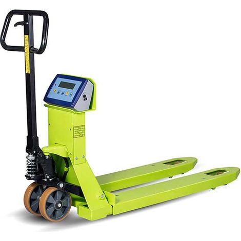 Transpallet manuale con bilancia - Precisione 0,05% - Carico massimo 2500 kg - Pallet Europao - Bilancia ricaricabile - Merci fragili - TJB530VY100