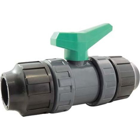 vanne PVC ø 25 raccord a compression poigner verte - jardiboutique