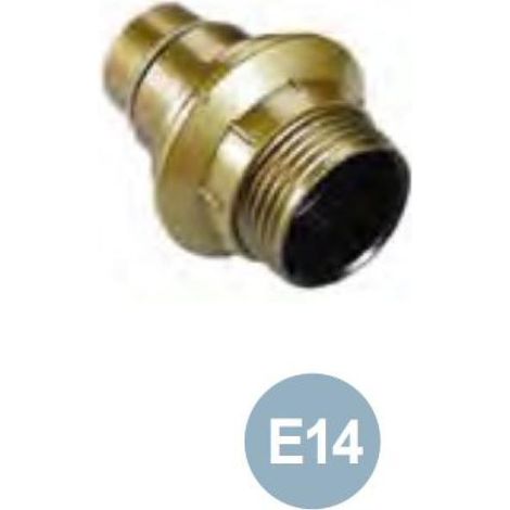 Portalampada filettato electraline con ghiera attacco e14 oro - 71134