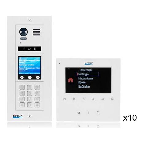 Videocitofono Condominiale 2 Fili 10 Monitor Espandibile