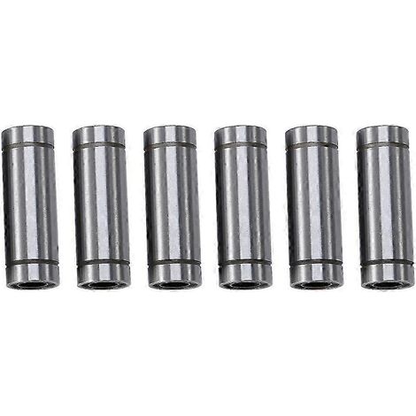 Lot de 6 roulements à billes LM8LUU pour mouvement linéaire long, compatibles avec les tiges de 8 mm d'imprimantes 3D et les pièces CNC. (1/5)