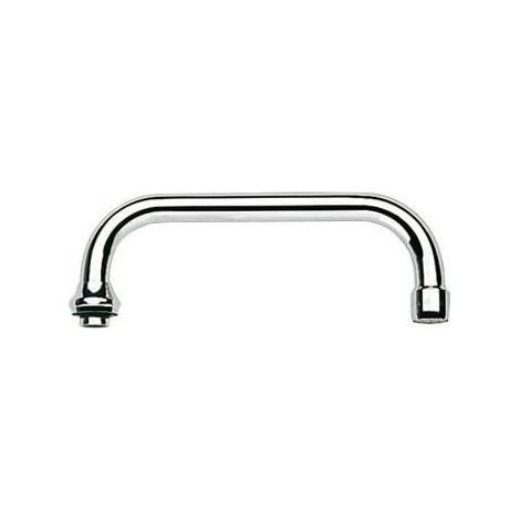 U-shaped waste outlet, 200 mm swivel spout, chrome-plated brass, for kitchen wall-mounted taps (1/3)
