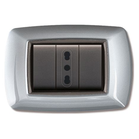 PLACCA LIFE LIVING PLAST ALLUMINIO CHIARO 3P- ELETTROCANALI- 10,0 pz