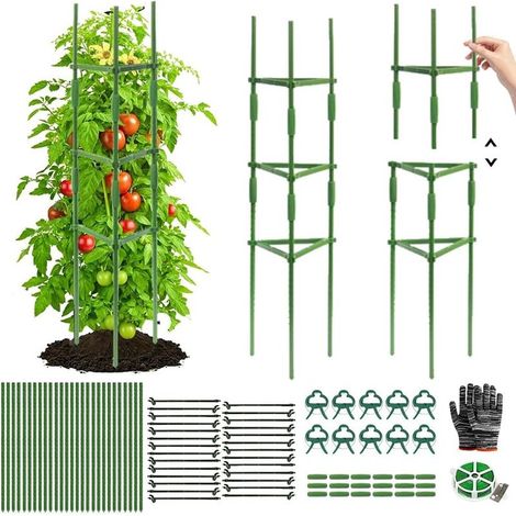 Tomat Cage à tomates, concombres, treillis pour concombres, concombres, support de plantes, hauteur réglable 120 cm (1/5)