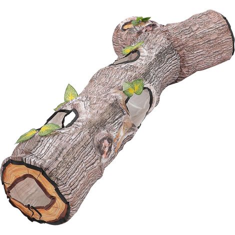1 tunnel pour chat avec motif arbre à chat, jouet labyrinthe et niche pour chat