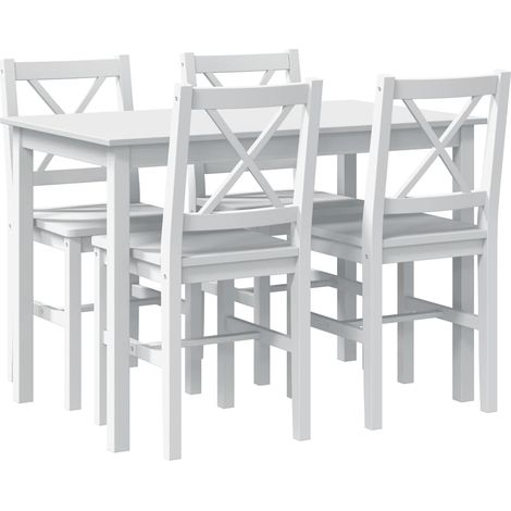 vidaXL Juego de muebles de comedor 5 piezas blanco (1/2)