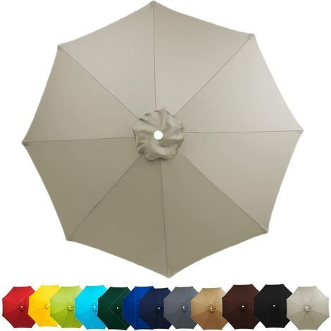 Auvent de Remplacement Baleines Toile de Rechange, Housse de Rechange pour Parasol De Jardin Terrasse Plage(Chameau,2.5M/6 Arms) (1/5)