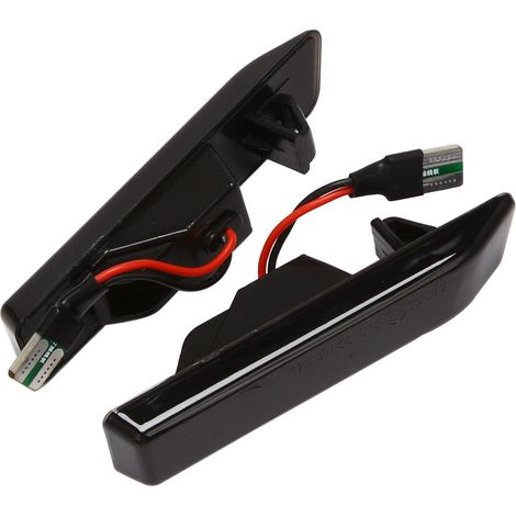 Luz de posición lateral LED secuencial para guardabarros de coche para X5 E53 2000-2005 E36 1997, color negro ahumado.