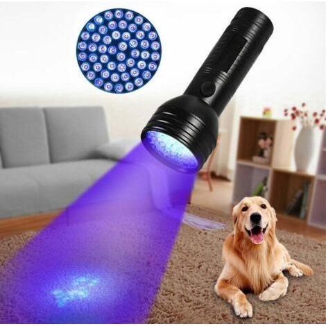 Portable UV Flashlight for Pets - 51 Ultraviolet LEDs - Dog Cat Urine Detector - Lightweight Aluminum Alloy (1/3)