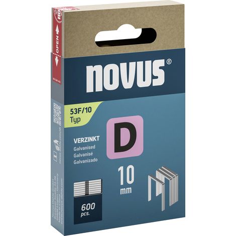 Novus Tools 042-0790 Flachdrahtklammern Typ 53F 600 St. Abmessungen (L x B) 10 mm x 11.3 mm