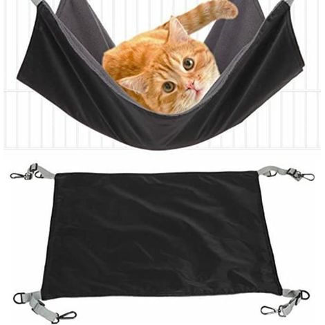 Hamac Suspendu Stable Élégant Utile Chats Relaxation Hamac Pour Animaux De Compagnie style-Black (1/4)
