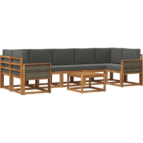 Conjunto de sofás de exterior 6 pcs Natural y Antracita vidaXL (1/5)
