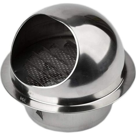 Grille d'Aération Ronde Grille Ventilation Hotte, Conduit Aérateur d'Air Grille de Ventilation en Acier Inoxydable avec Filet Anti-insectes, 100mm (1 Pcs) (1/5)