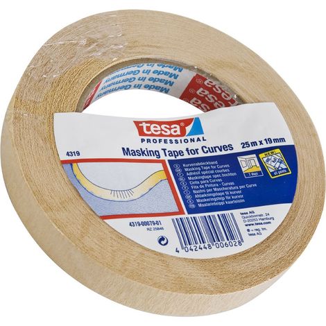 4319 TESA Cinta adhesiva de papel crepado muy rugoso para pintado y aplicaciones de e (1/4)