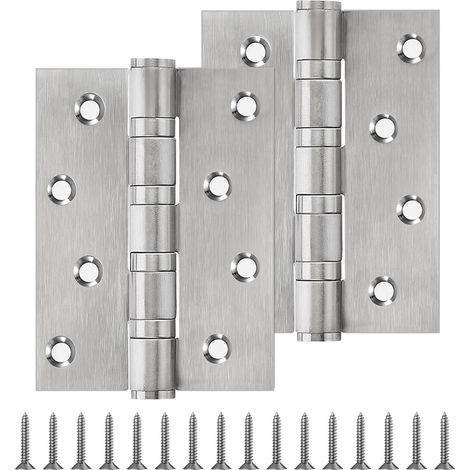 Bisagras para puertas (2 unidades), bisagras para muebles, bisagras de acero inoxidable para puertas de armarios y puertas de jardín. (1/5)
