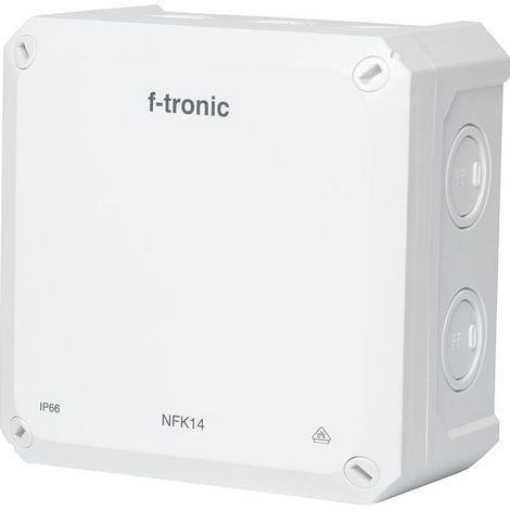 Boîte de dérivation FR 140x140x81mm, encoches d'ouverture IP66, PS, blanc, NFK14ws