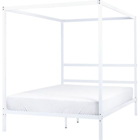 Himmelbett Metall LESTARDS 140 x 200 cm Weiß