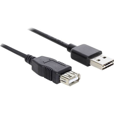Delock Câble USB USB 2.0 USB-A mâle, USB-A femelle 1.00 m noir connecteur utilisable des deux cotés, (1/4)