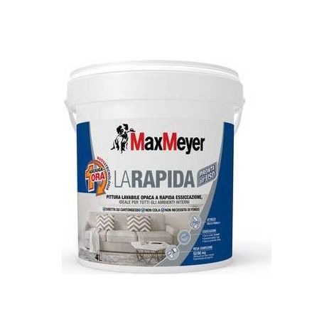 IDROPITTURA MAX LAVABILE LA RAPIDA  4 L BIANCO OPACO