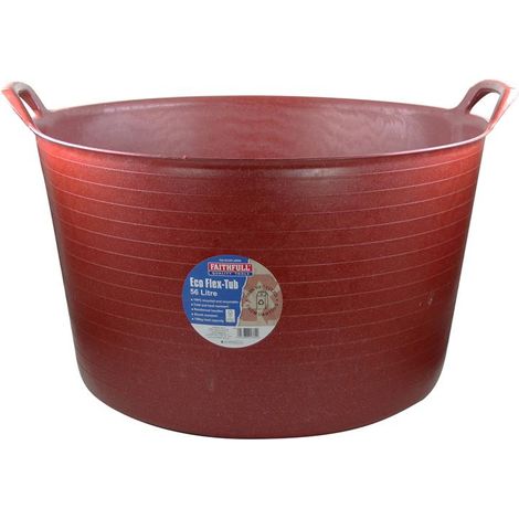 Faithfull Eco Flex Tub Bucket 56 litre - Recycled Red FAIECOFLXR56 (1/2)
