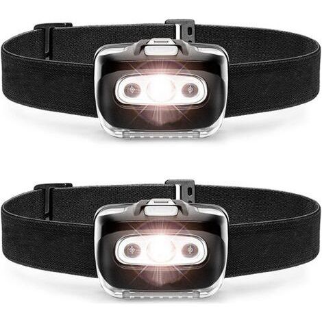 220lm 2 Pack LED Headlight – Outdoor Camping Headlight with Adjustable Head Strap – Lightweight Headlamp 7 Modes IPX5 Waterproof (1/3)