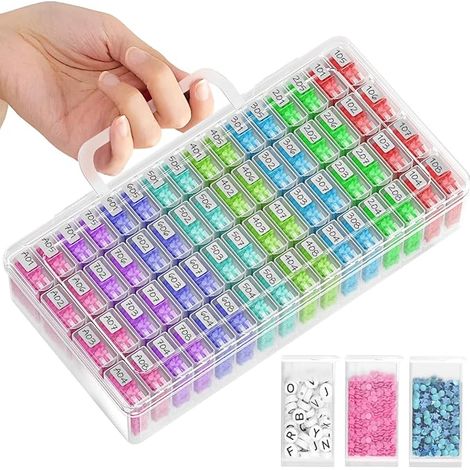 Diamond Painting Accessories, Diamond Painting Storage Box with Stickers, for Diamond Painting, Beads, Jewellery (1/5)