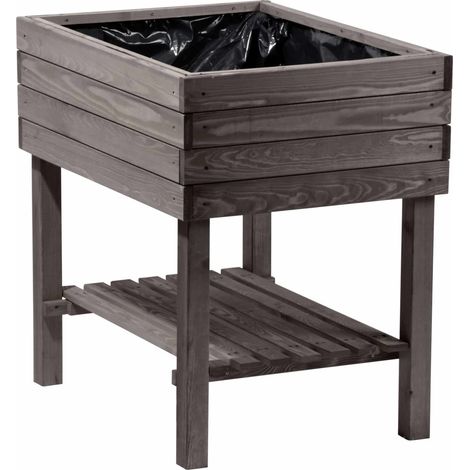 Dobar Hochbeet mit Ablageboden 80 x 58 x 80 cm, Anthrazit Hochbeet (1/2)