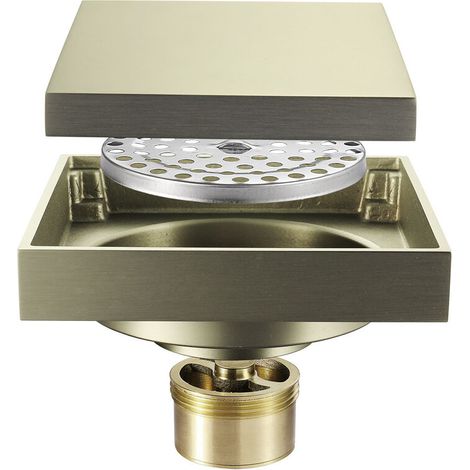 Drain Au Sol Carré - Drain De Douche En Acier Inoxydable 304 - Pour Salle De Bain Garage Sous-Sol Cuisine - 1 Pièce (1/5)