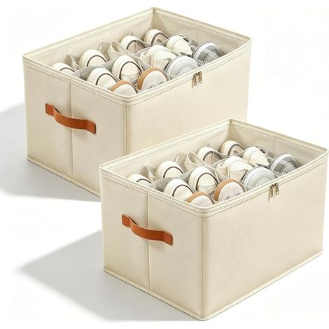 Lot De 2 Organiseur De Chaussures Empilable, Boîte De Rangement À Chaussures Pour Placard Avec Poignées, Organisateur De Chaussures Gain De Place, 12 Compartiments Pliables Rangement (1/5)