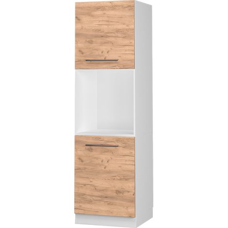 Herdumbauschrank Fame-Line, Goldkraft Eiche, 60 cm mit offenem Regal, Vicco