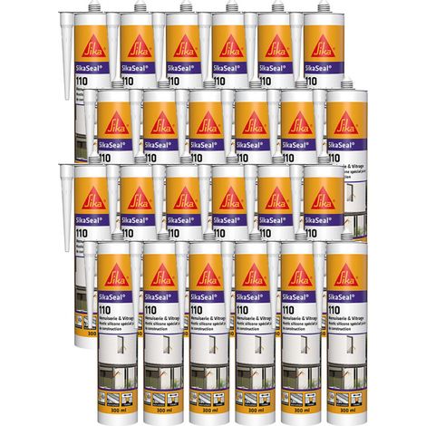 Sika – Mastic silicone neutre 24 cartouches 300ml – Pour joints de vitrages et menuiseries – Résistant aux intempéries – Application facile (1/5)