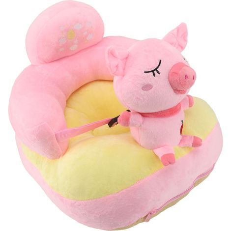 Siège de soutien pour bébé, canapé en peluche douce et confortable, angles réglables, fonction Bluetooth, support pour bébé d'intérieur, rose cochon (1/5)
