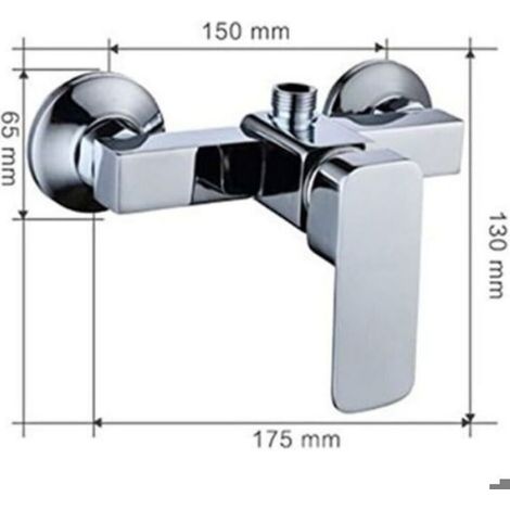 Mitigeur Douche - Laiton Massif - Entrées Eau Chaude Froide - 150 mm - Finition Chrome - 1/2 Pouces - 1 Pièce (1/5)