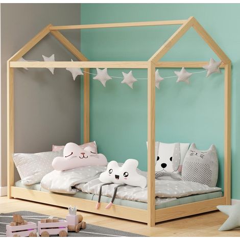 Lit cabane pour enfant en bois de pin massif HUT (1/3)