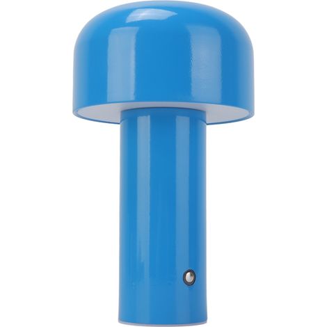 Lampe de table champignon, 3 couleurs, intensité variable, chargement USB, tactile, bleue, idéale pour les restaurants et le camping. (1/5)