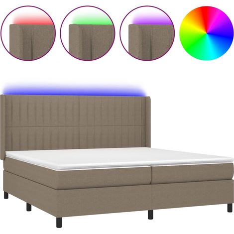 Maison Exclusive - Boxspringbett mit Matratze & LED Taupe 200x200