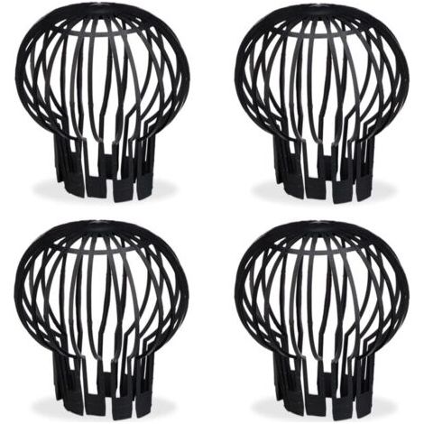 Filtre gouttière, lot Pratique de 4, Plastique, crépine, Protection, écoulement de l’Eau, Ø 12 cm, Noir