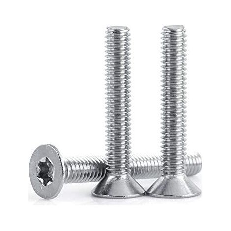 Lot de 50 vis à tête fraisée à six pans creux en acier inoxydable 304 M4 x 8, 10, 12, 16, 20, 25, 30 mm (M4 × 30) (1/5)