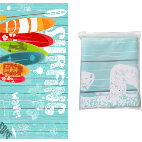 1 Serviette de plage, motif imprimé, coton doux, 80x160cm ou 75x150cm, pour piscine voyage (1/5)