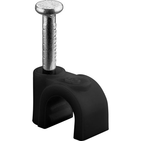 Kabelschelle 5 mm, schwarz, Befestigung für Kabel mit Durchmesser bis 5 mm. Durchmesser 5 mm