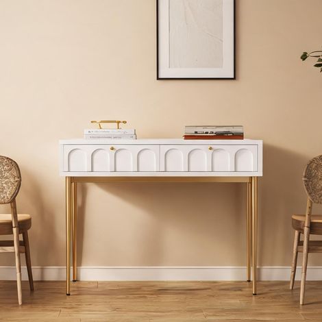 Commode coloris cream blanc en bois métal 100 x 76,5 x 45 cm (1/5)