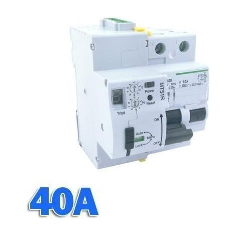 Diferencial Rearmable Superinmunizado programable 40A 2P 30mA Monofásico Clase A 10kA