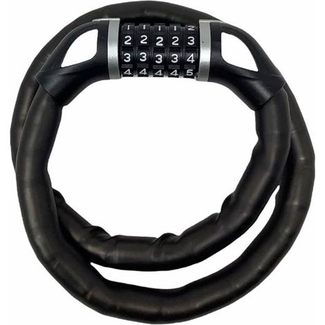 Lucchetto a cavo per moto scooter bicicletta rivestito in vinile con combinazione numerica 80cm (1/2)
