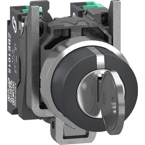 Pulsante a chiave Harmony XB4 Ø22 3 posizioni fisse estrazione GCD 2NC Push In - XB4BG035