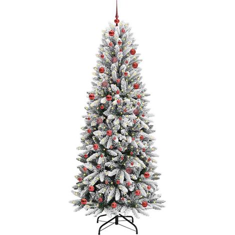 Sapin de Noël,Arbre de Noël artificiel avec 300 LED Blanc 78 x 78 x 210 cm CFW30986 (1/5)