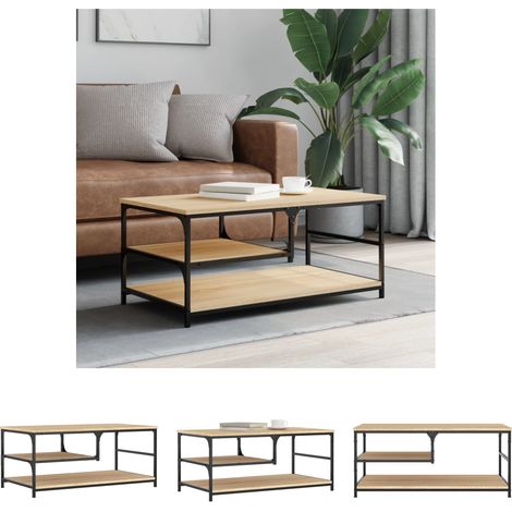 The Living Store Couchtisch Sonoma-Eiche 90x49x40 cm Holzwerkstoff - Couchtische (1/5)