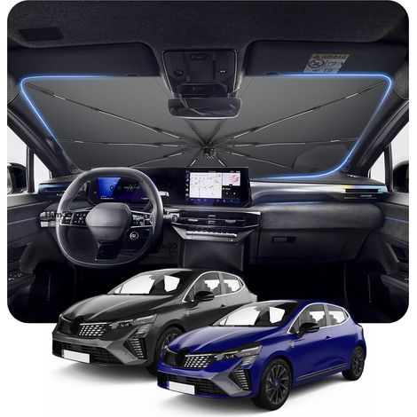 Compatible with Clio V 2020-2026 Windshield Sun Visor Auto Folding Parasol Cord Design Thermal Insulation and UV Protection Clio 5 Accessories (1/5)