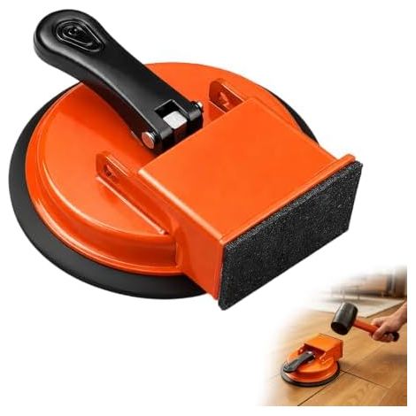 Ventouse SRJQXH pour revêtements de sol lisses et stratifiés – Ventouse de 12 cm pour carrelage  Force d'aspiration : 70 kg, convient aux carreaux, stratifiés, dalles de verre et de pierre (orange)