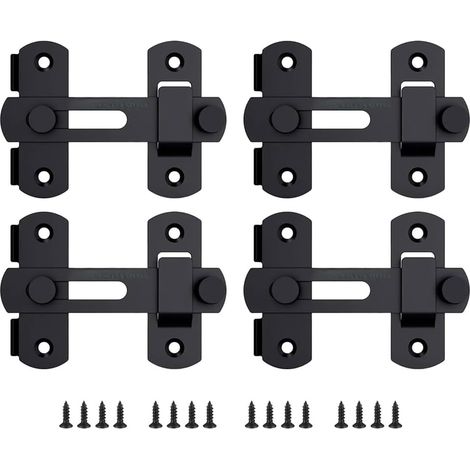 4 Serrures de Porte Robustes à 180 Degrés, Verrou de Sécurité pour Salle de Bain, Jardin, Grange, Porte Coulissante